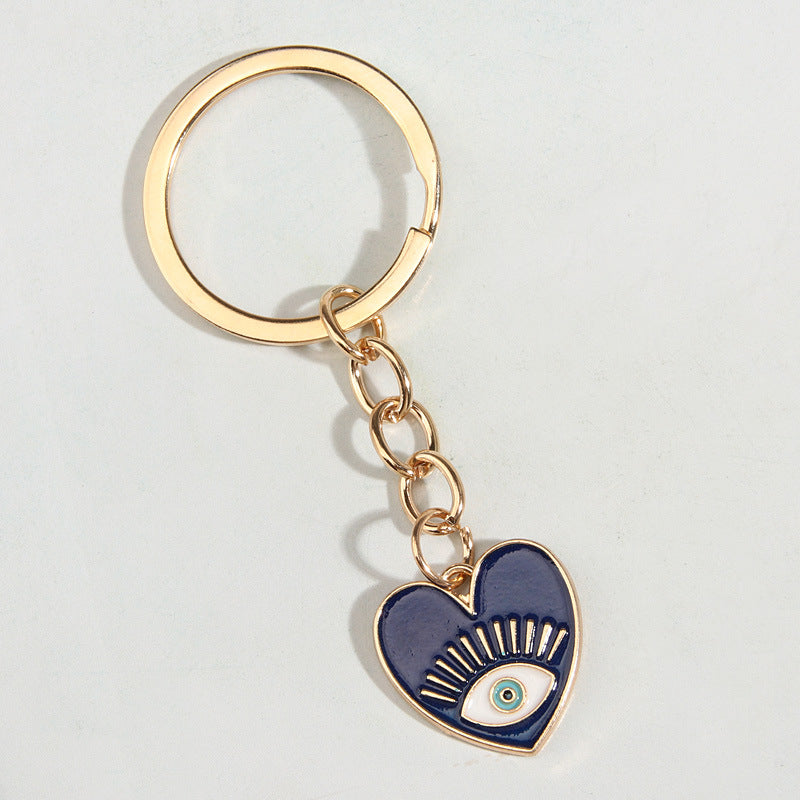 Wholesale Metal Heart Devil Eye Keychain